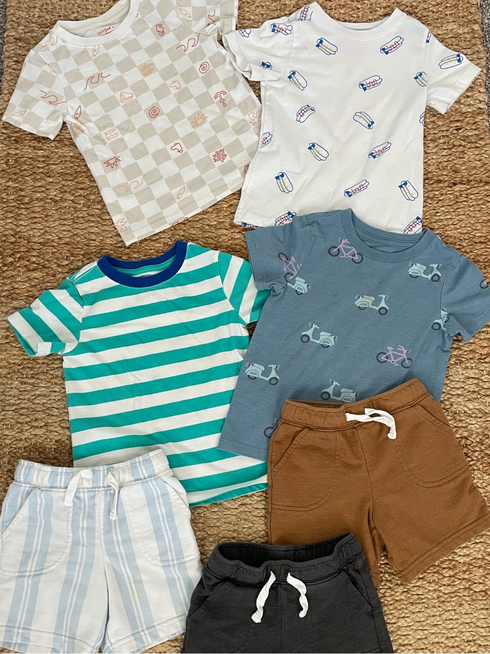 Cat & Jack Toddler Boy 3T Clothing Bundle 7pc Shirts Shorts